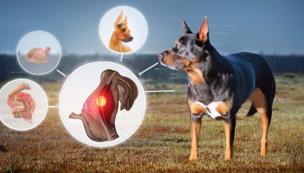 perro mostrando su aparato digestivo